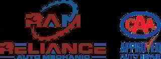 RAM Reliance Auto Mechanic and CAA Approved Auto Repair logos side by side